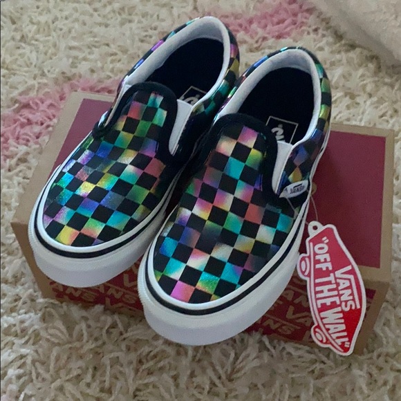 girls iridescent vans